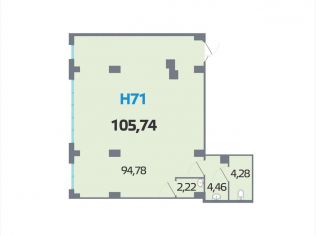Продажа помещения свободного назначения 105.7 м²